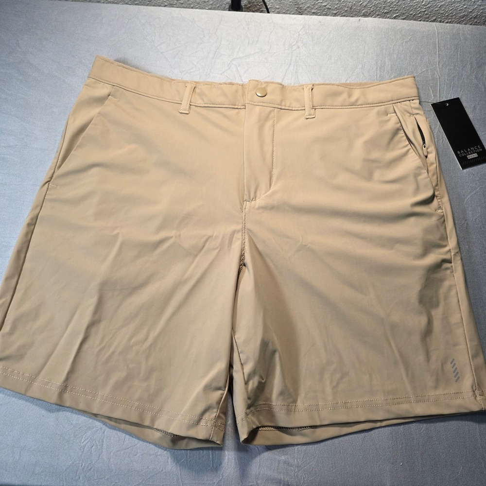 Balance‎ Collection Mens Dune Golf Shorts Moisture Wicking Stretch Tan Size L